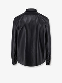 Dolce &amp; Gabbana Men's Leather Shirt Jacket Black