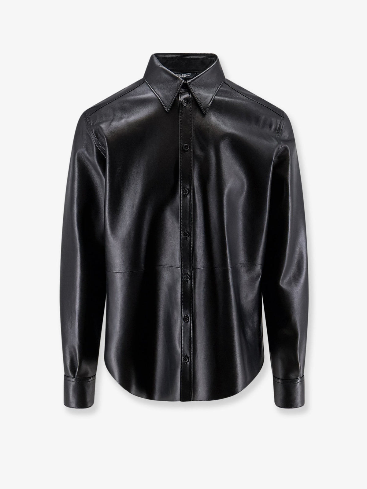 Dolce &amp; Gabbana Men's Leather Shirt Jacket Black
