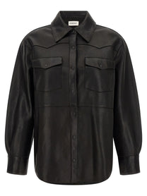 Parosh Leather Shirt Black