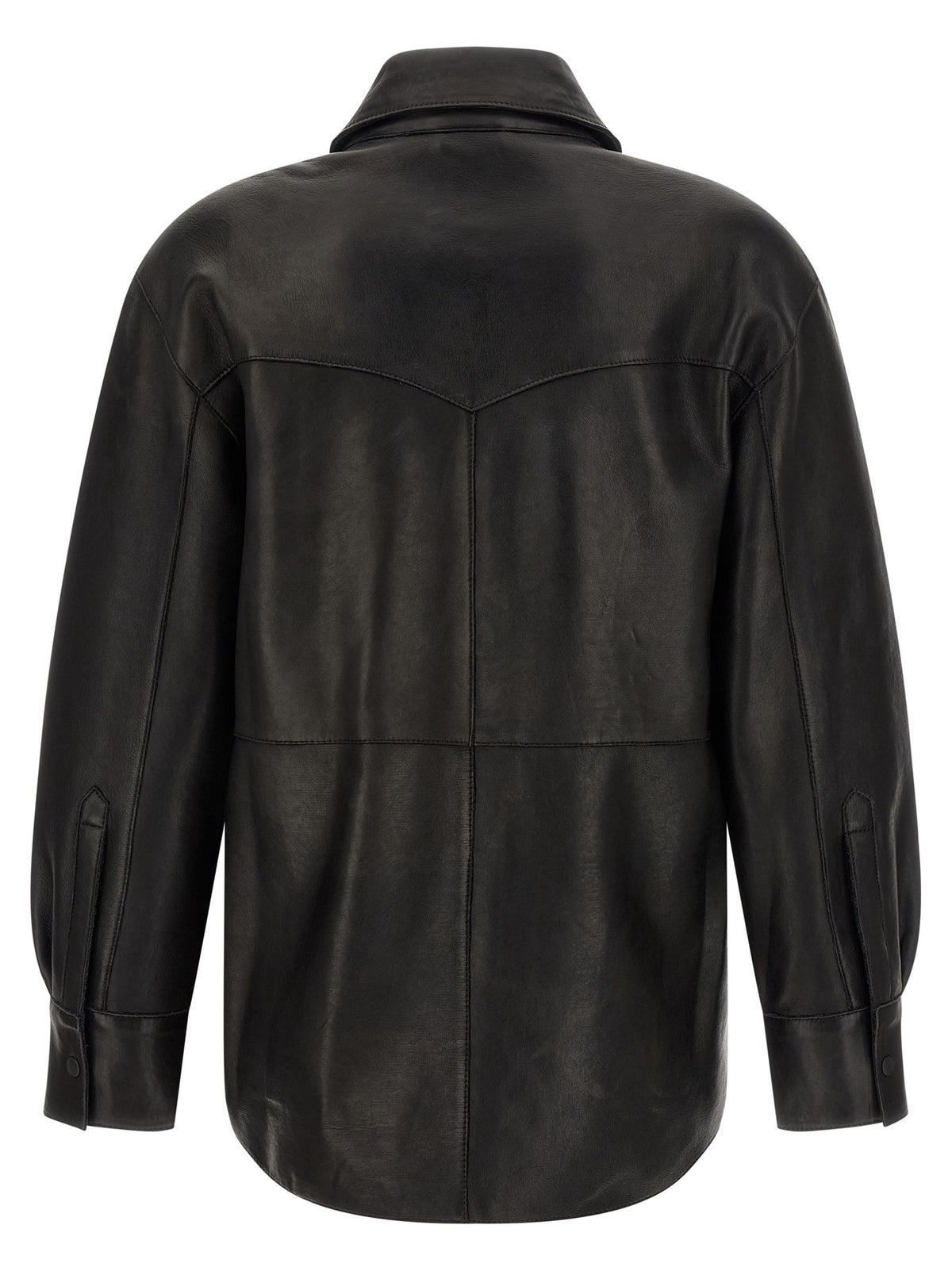 Parosh Leather Shirt Black