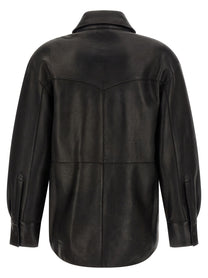 Parosh Leather Shirt Black
