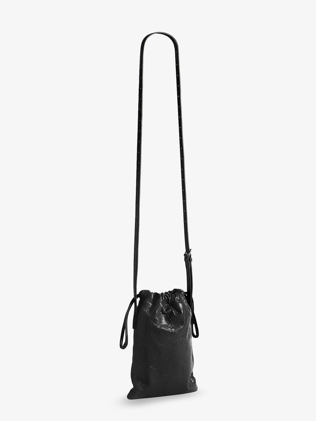 Balenciaga Men's Leather Shopper Phone Holder Black