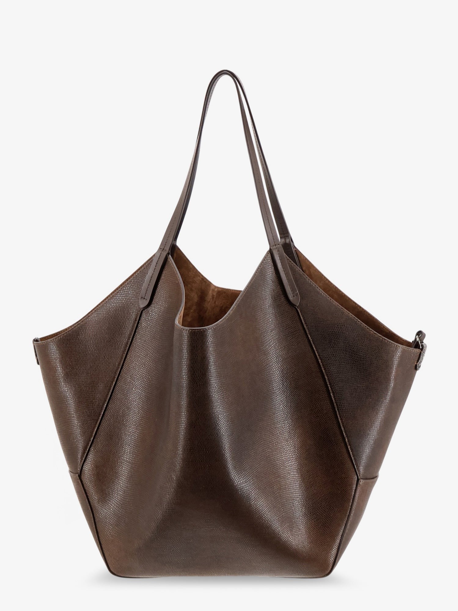 Brunello Cucinelli Women's Leather Shopping Bag Gold
