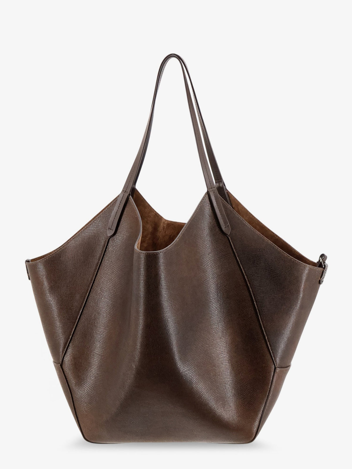 Brunello Cucinelli Women's Leather Shopping Bag Gold, view 2
