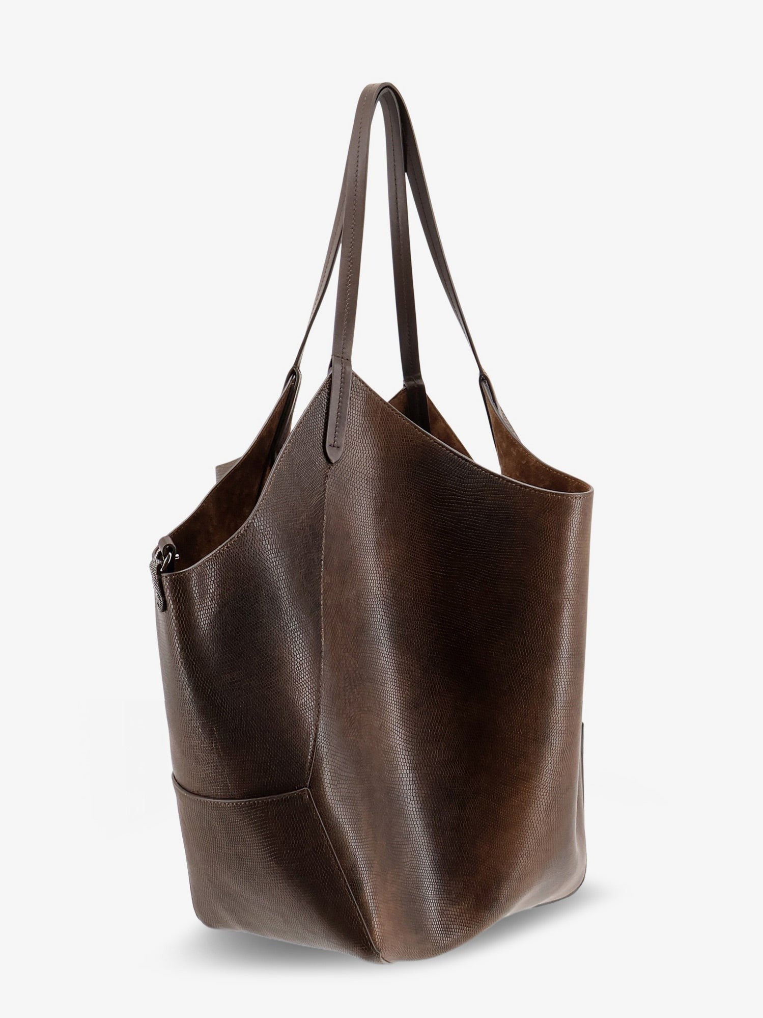 Brunello Cucinelli Women's Leather Shopping Bag Gold