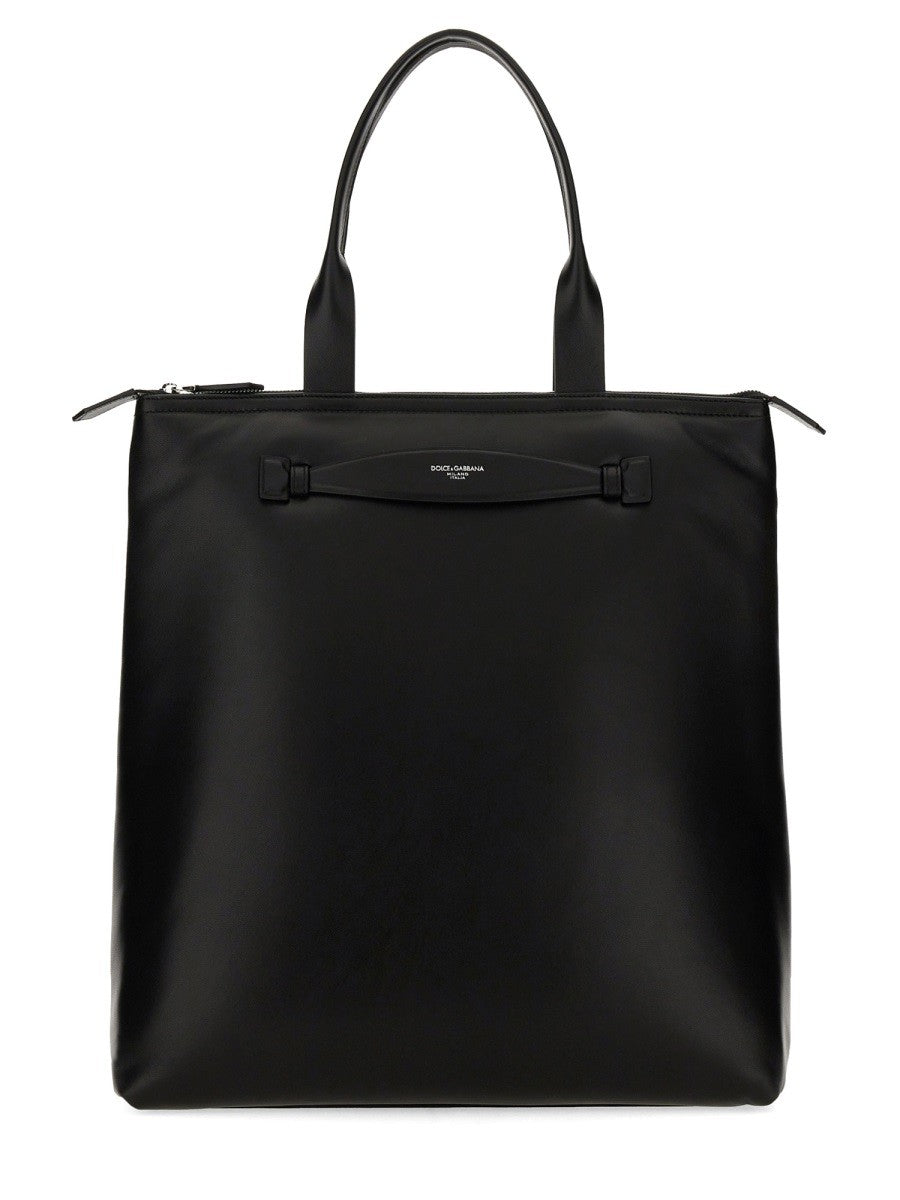 Dolce &amp; Gabbana Men's Leather Shopping Bag Black