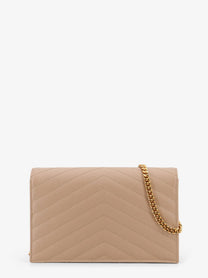 Saint Laurent Women's Leather Shoulder Bag Beige