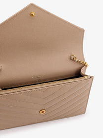 Saint Laurent Women's Leather Shoulder Bag Beige