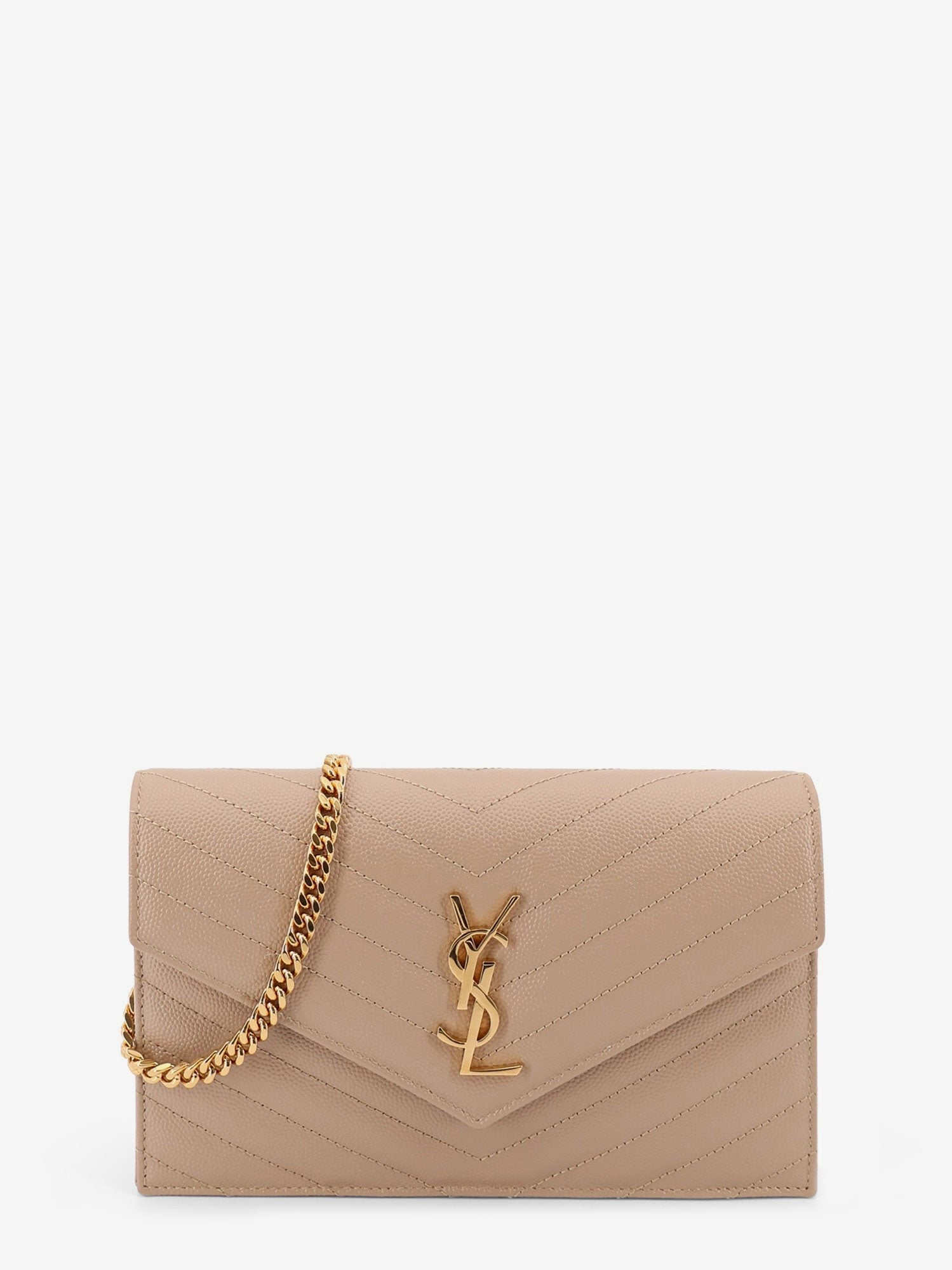 Saint Laurent Women's Leather Shoulder Bag Beige