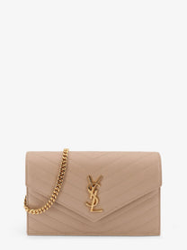 Saint Laurent Women's Leather Shoulder Bag Beige