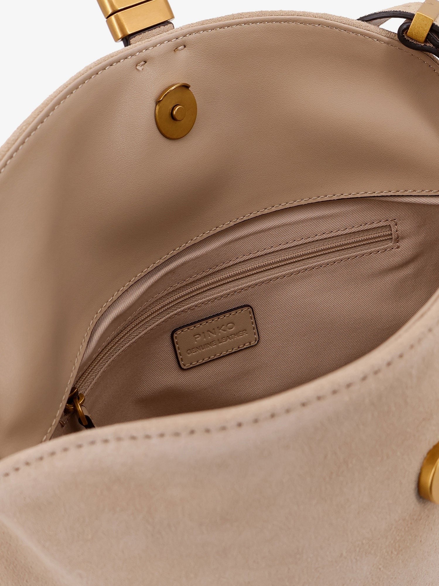 Pinko Women's Leather Shoulder Bag Beige