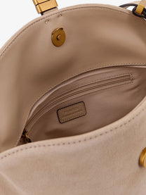 Pinko Women's Leather Shoulder Bag Beige