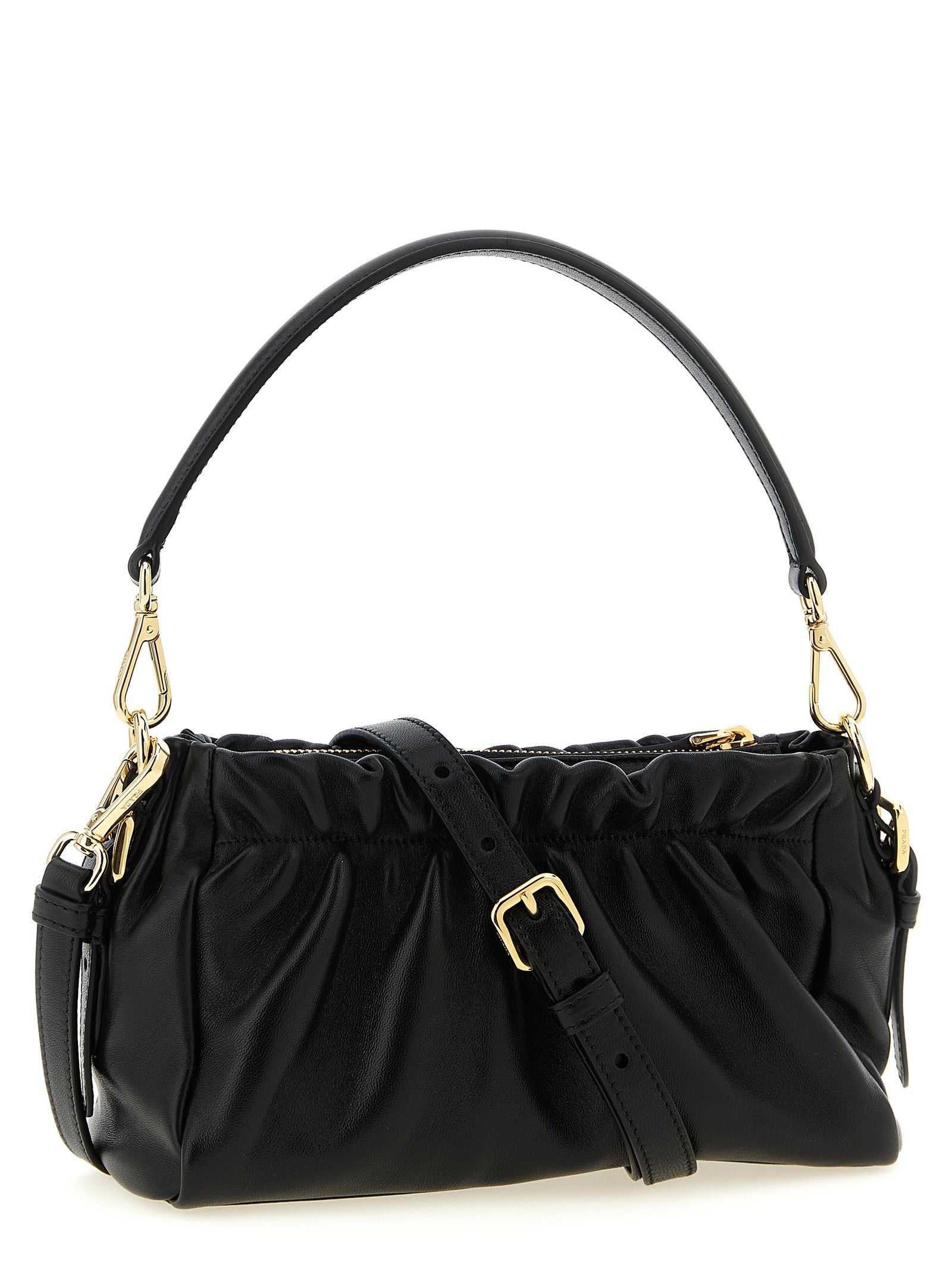 Prada Leather Shoulder Bag Black
