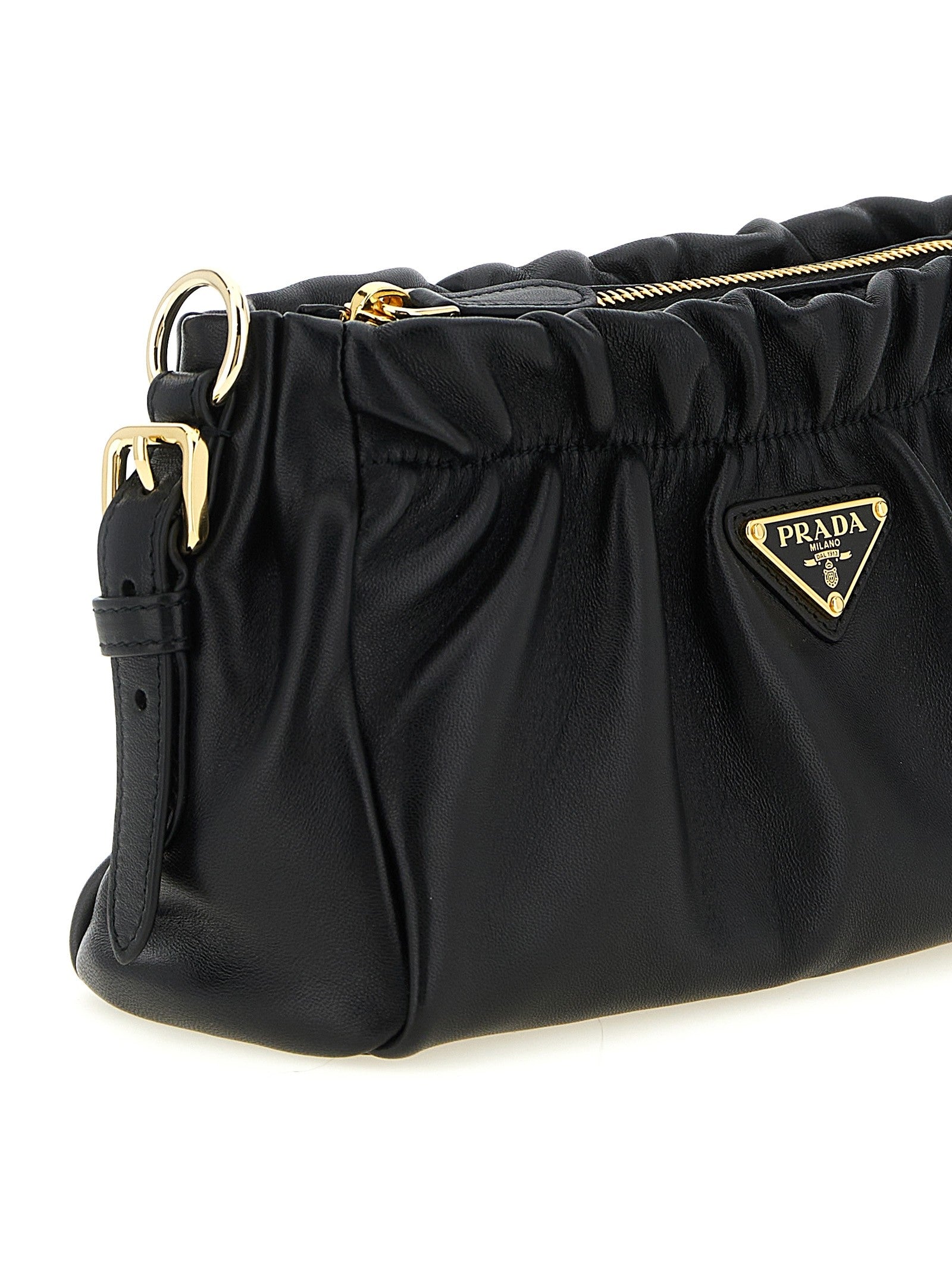 Prada Leather Shoulder Bag Black