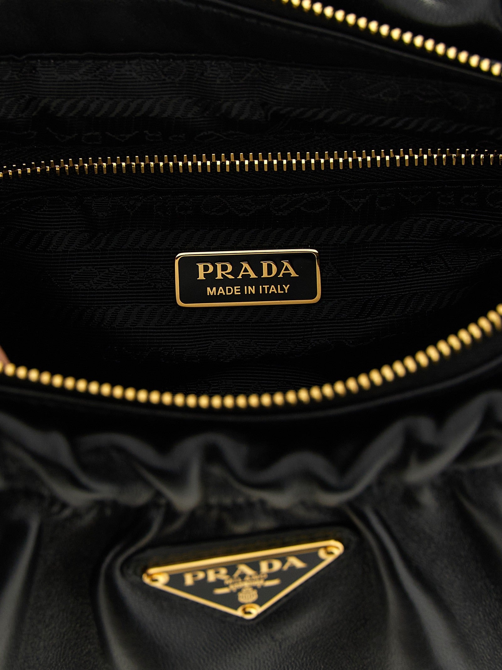 Prada Leather Shoulder Bag Black