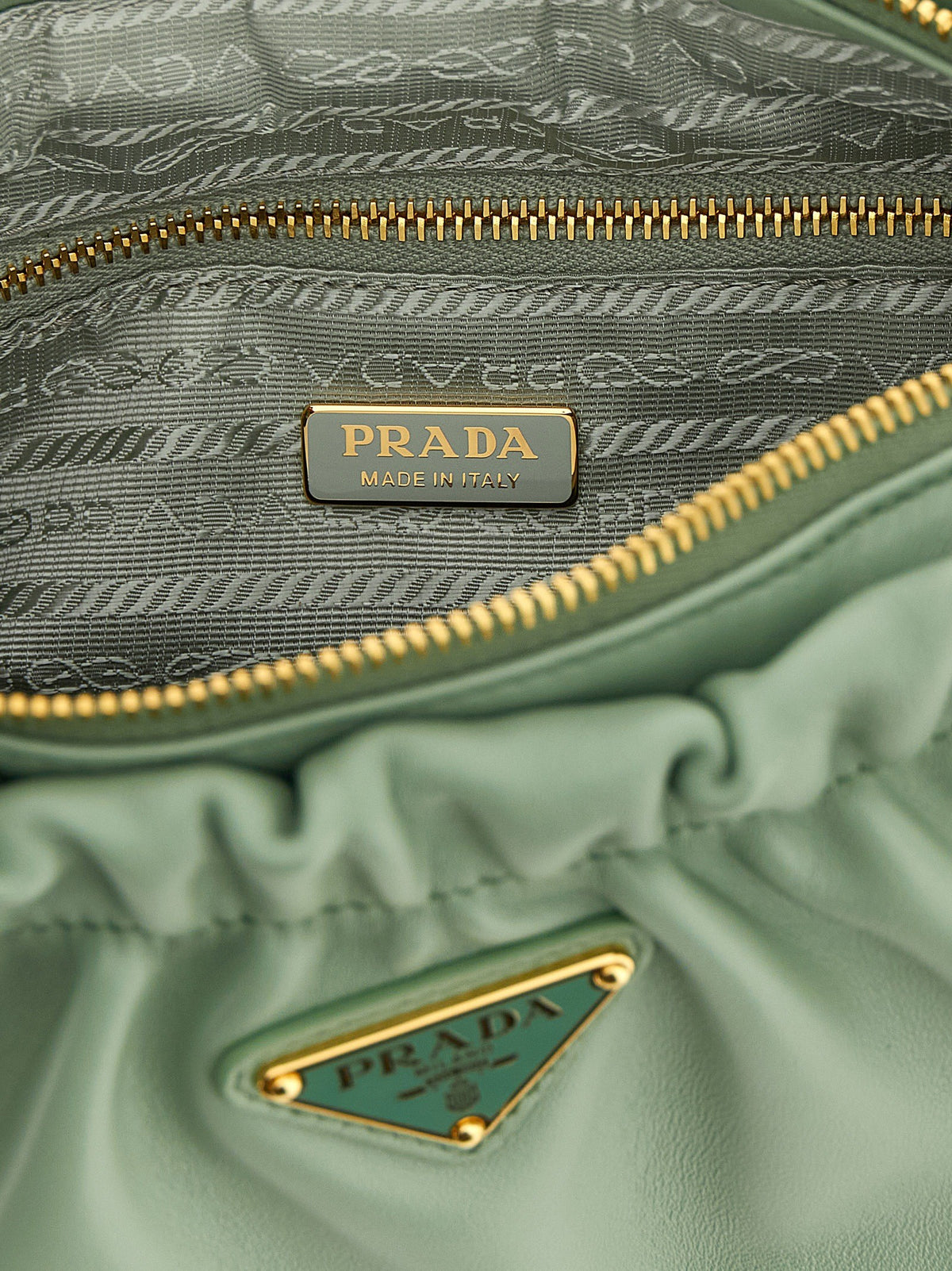 PRADA Leather Shoulder Bag Green, view 4