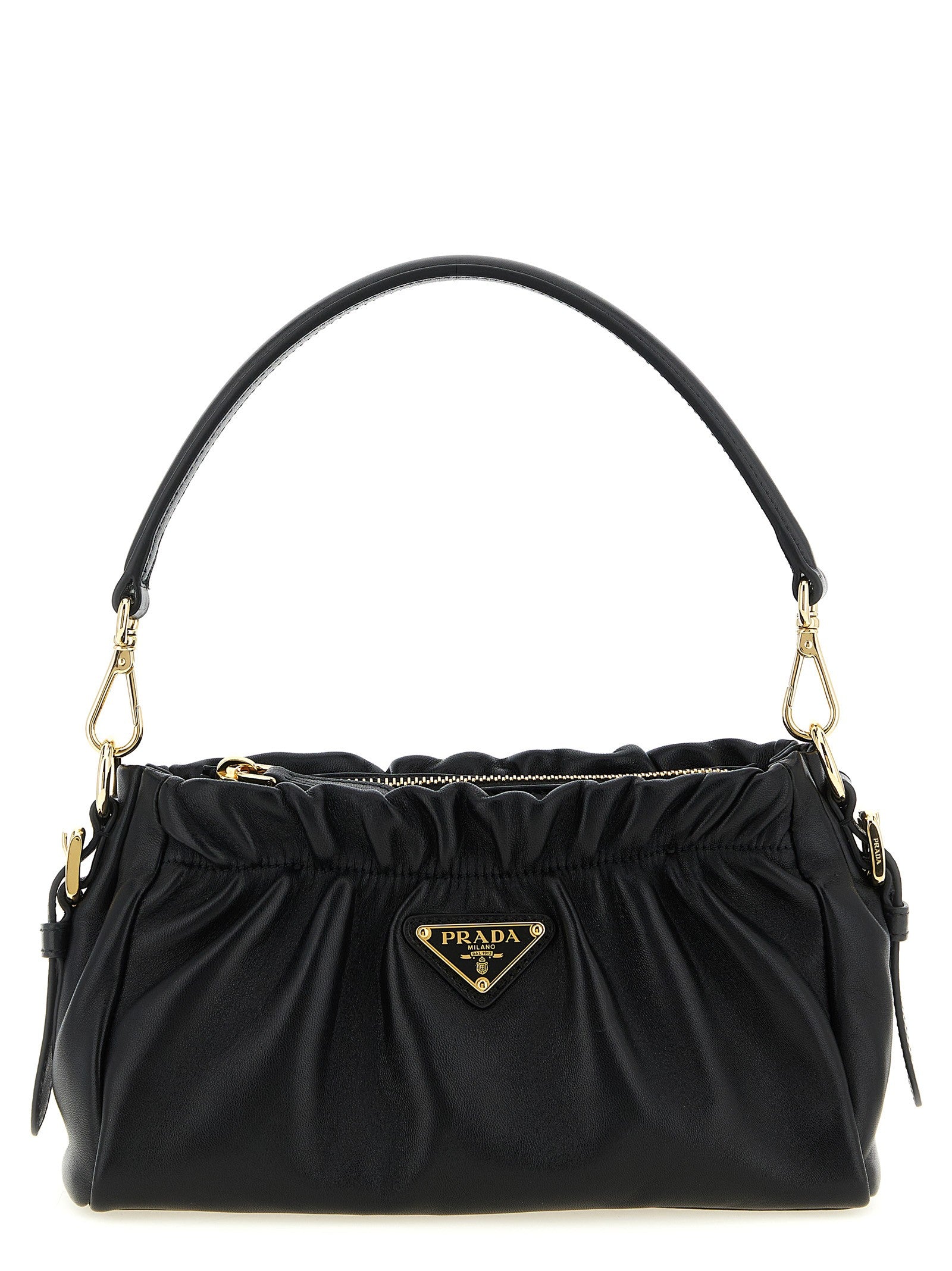 Prada Leather Shoulder Bag Black