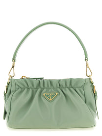 PRADA Leather Shoulder Bag Green