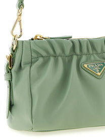 PRADA Leather Shoulder Bag Green