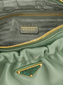 PRADA Leather Shoulder Bag Green