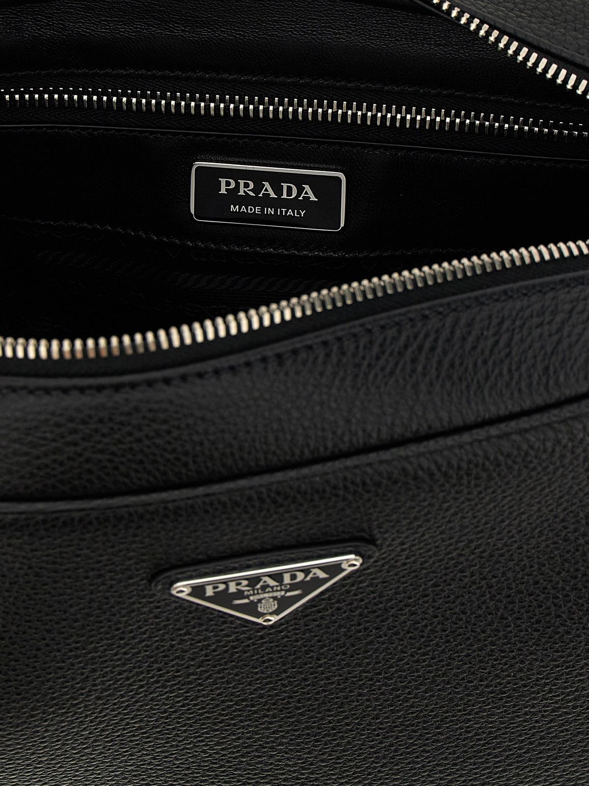 PRADA Leather Shoulder Strap Black, view 4