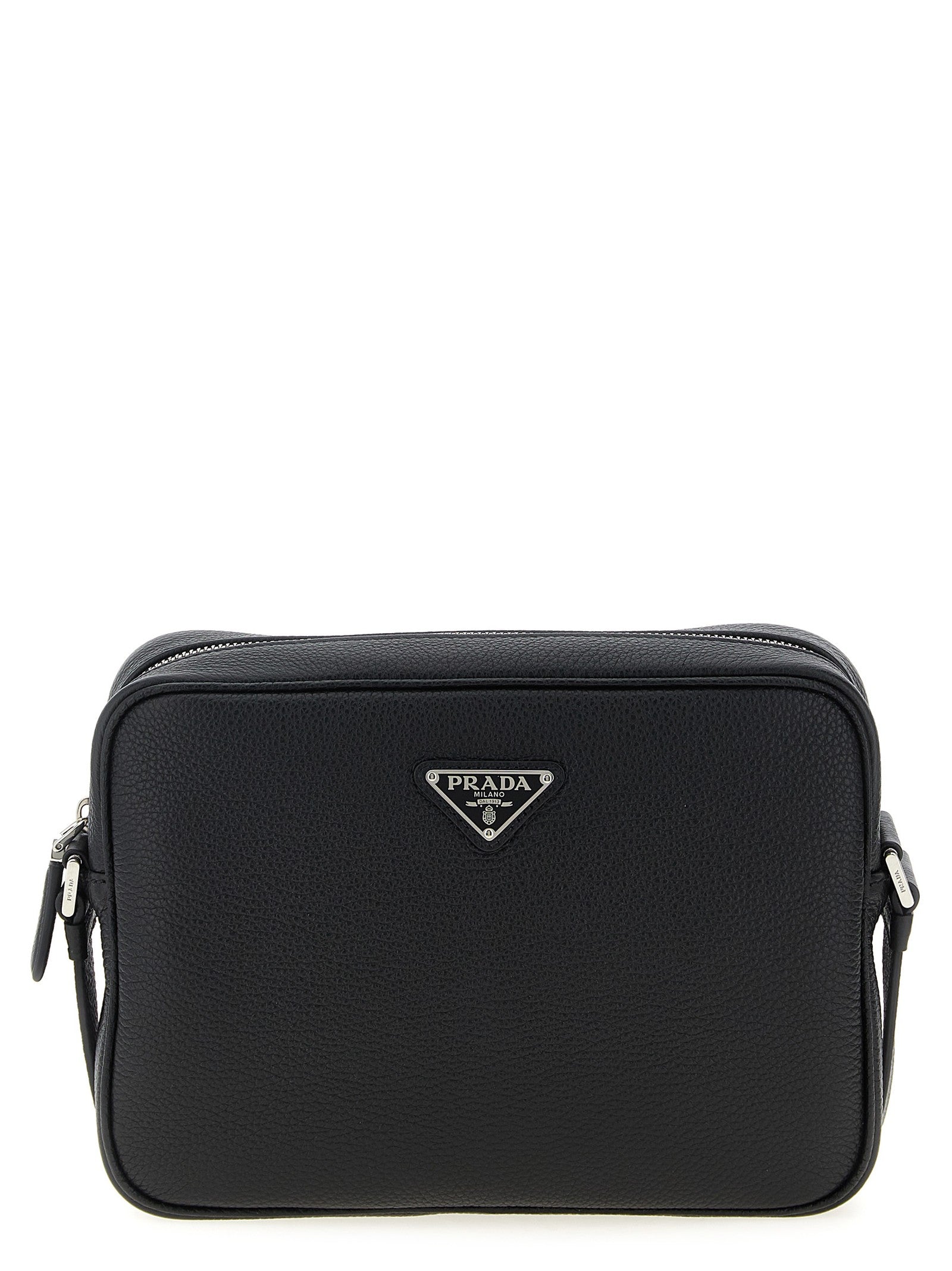 PRADA Leather Shoulder Strap Black