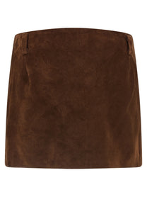 Marni Leather Skirt Brown