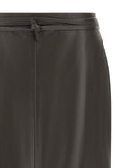 Alberta Ferretti Leather Skirt Brown