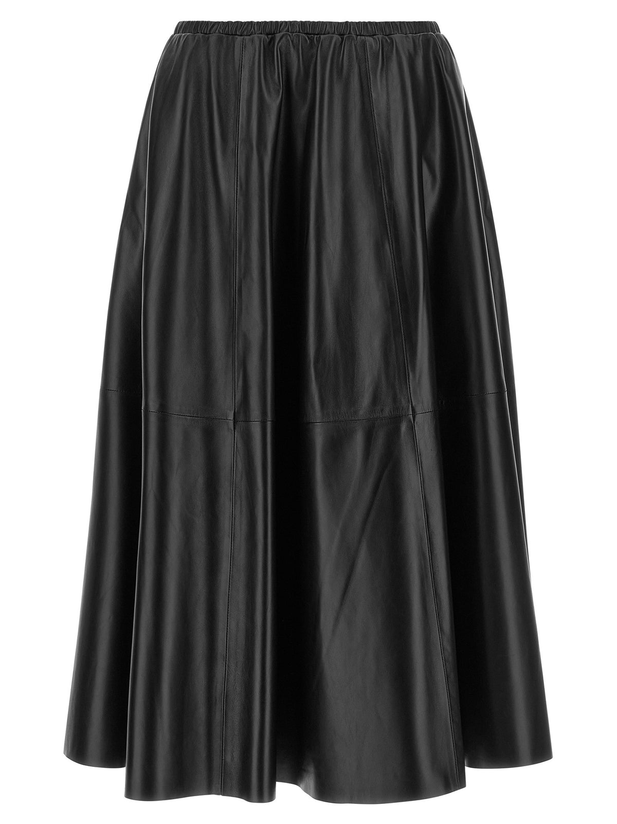 Alberta Ferretti Leather Skirt Black