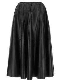 Alberta Ferretti Leather Skirt Black, view 2