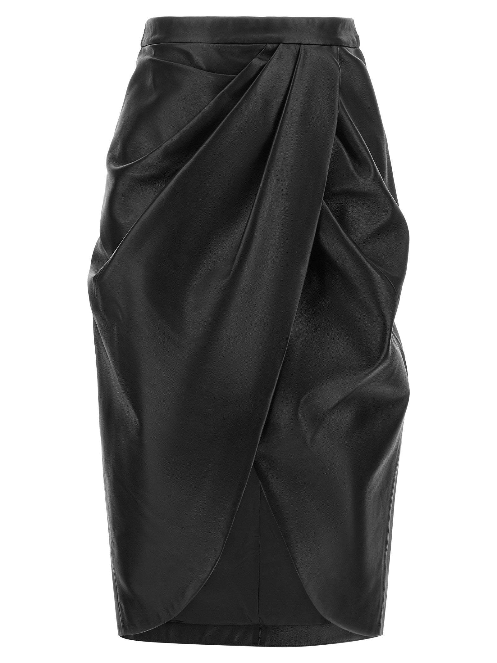 Balmain Leather Skirt Black