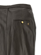 Alberta Ferretti Leather Skirt Brown