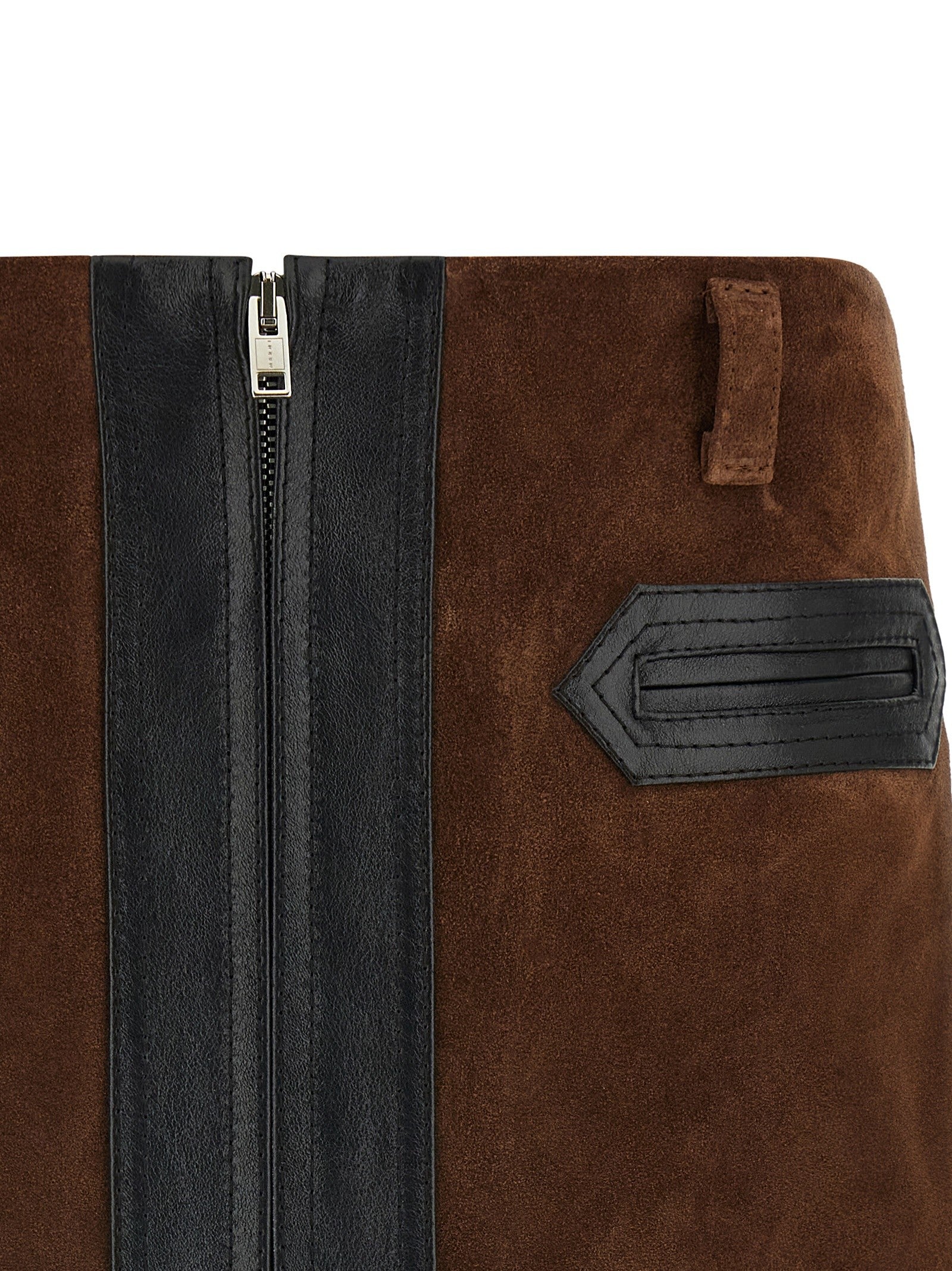 Marni Leather Skirt Brown