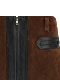 Marni Leather Skirt Brown