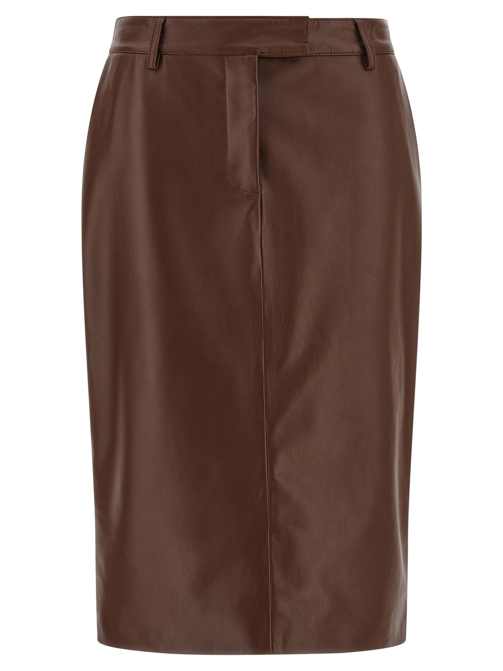 Giuseppe Di Morabito Leather Skirt Brown