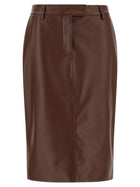 Giuseppe Di Morabito Leather Skirt Brown