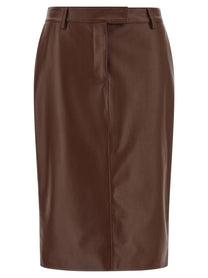 Giuseppe Di Morabito Leather Skirt Brown