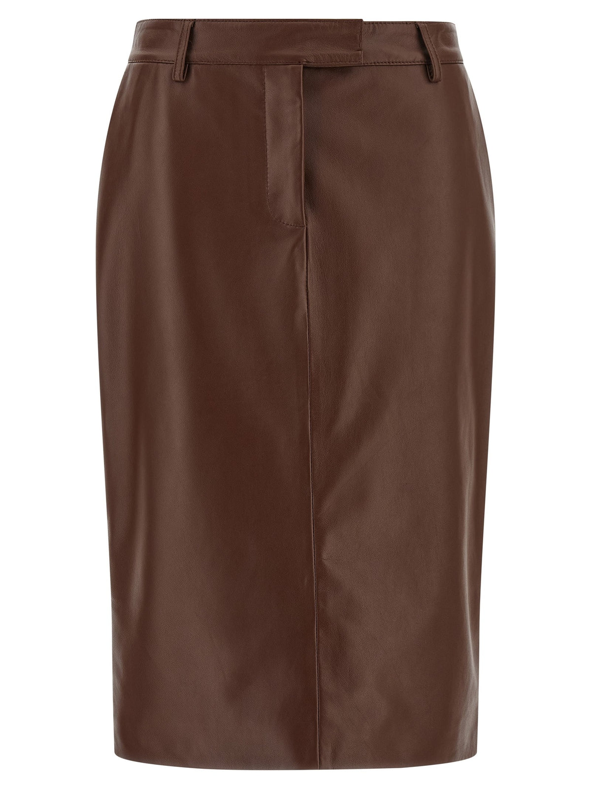 Giuseppe Di Morabito Leather Skirt Brown
