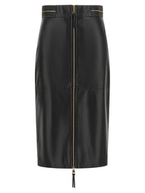 Elisabetta Franchi Leather Skirt Black