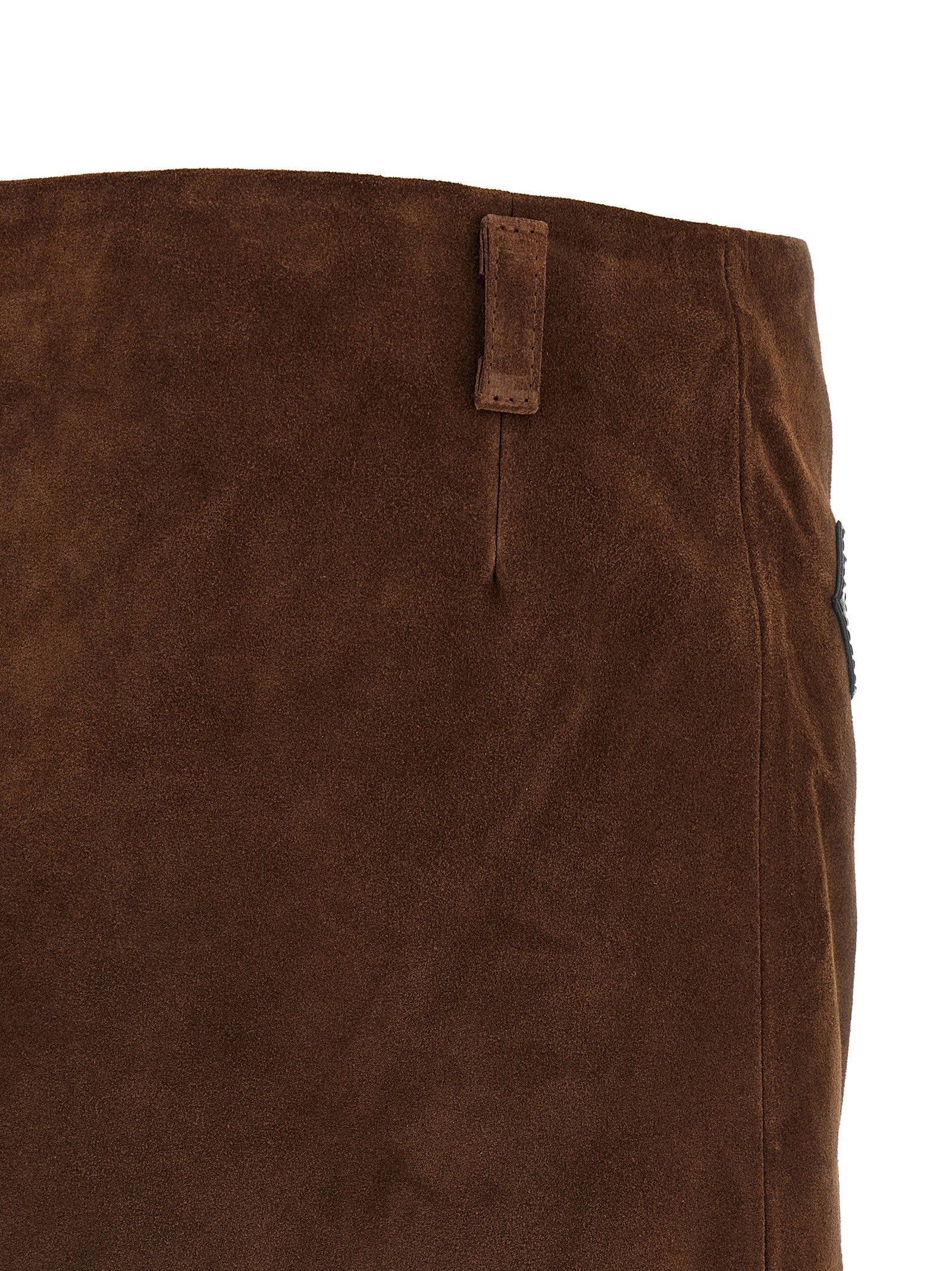 Marni Leather Skirt Brown