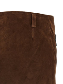 Marni Leather Skirt Brown