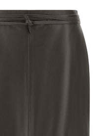 Alberta Ferretti Leather Skirt Brown