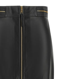 Elisabetta Franchi Leather Skirt Black