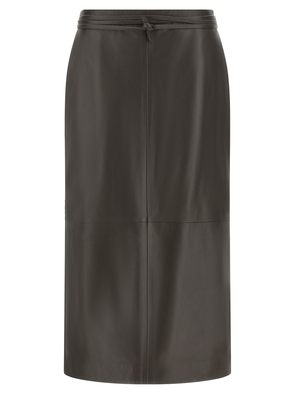 Alberta Ferretti Leather Skirt Brown