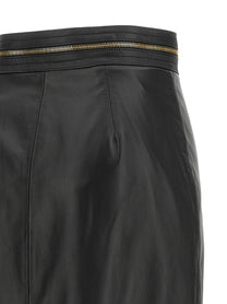 Elisabetta Franchi Leather Skirt Black