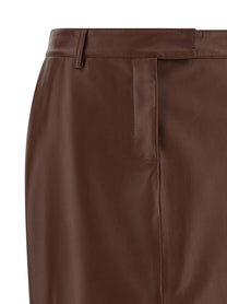 Giuseppe Di Morabito Leather Skirt Brown