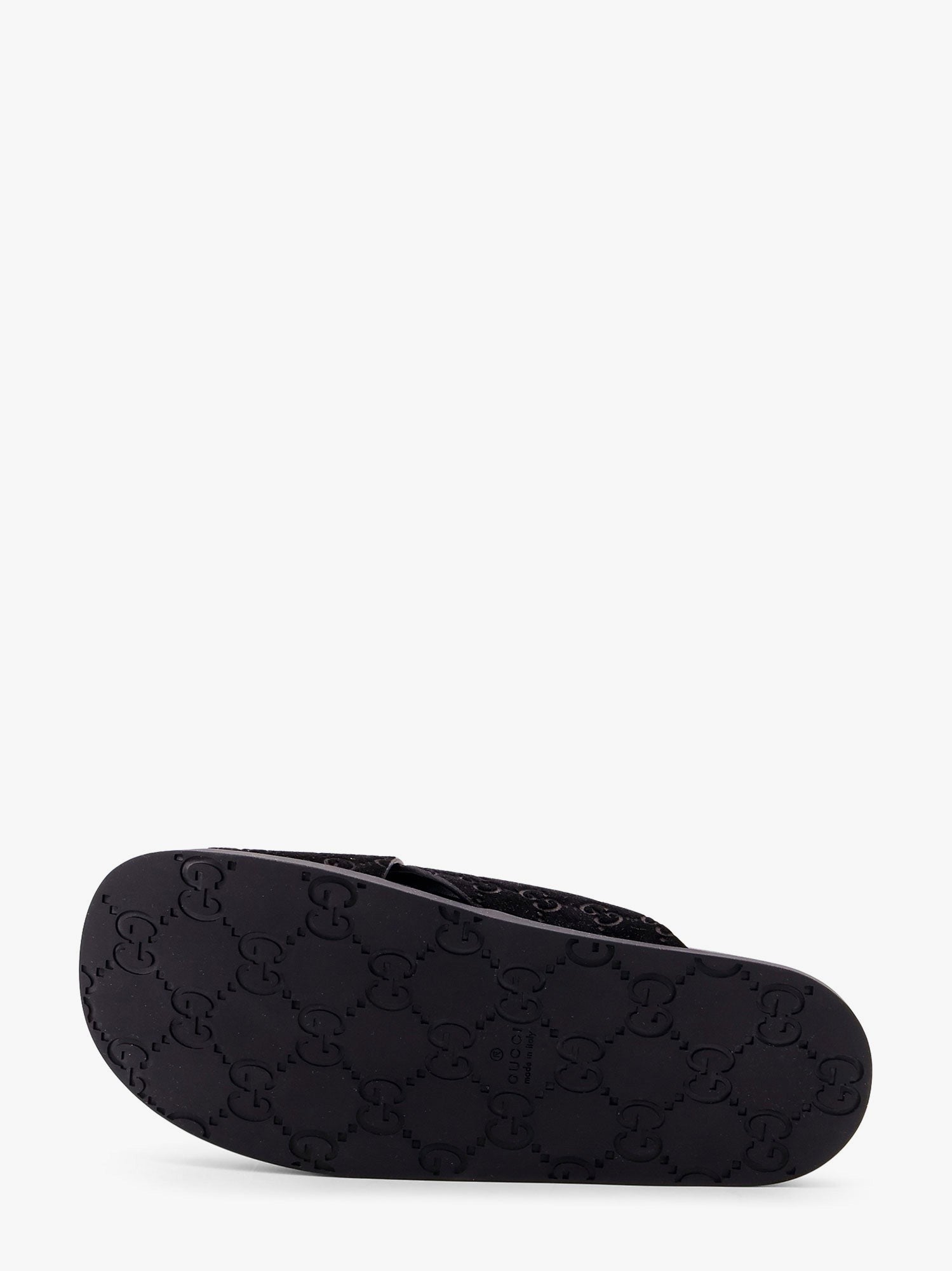 Gucci Leather Slides With All Over Gg Motif