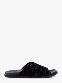 Gucci Leather Slides With All Over Gg Motif
