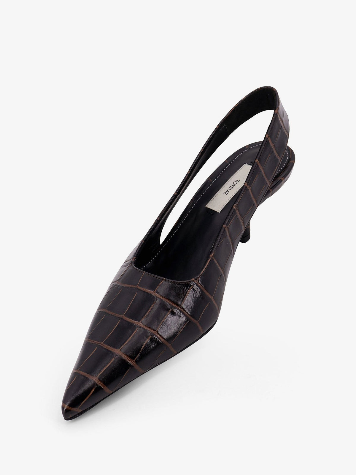 Toteme Women's Leather Slingback Pumps Brown, view 4