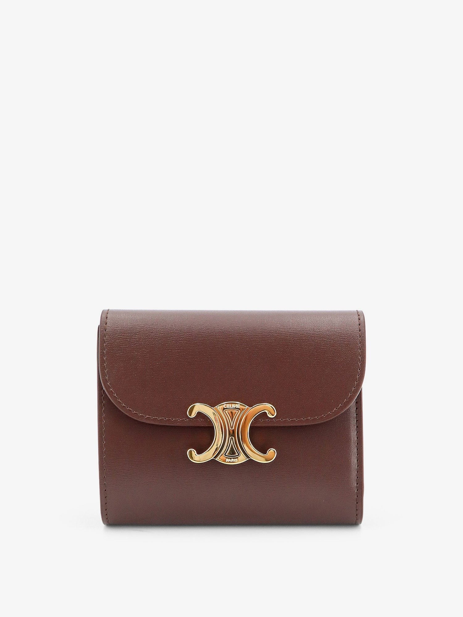 Celine Women's Leather Small Flap Wallet Brown